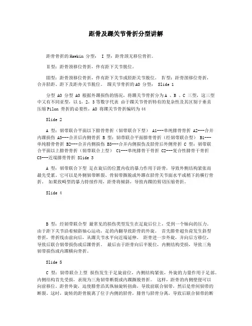 距骨及踝关节骨折分型讲解