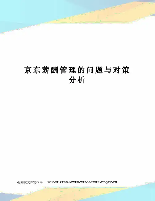 京东薪酬管理的问题与对策分析
