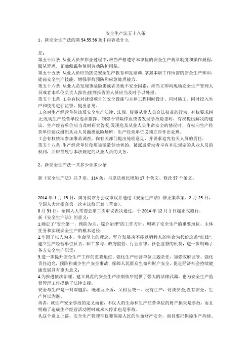 安全生产法五十八条安全生产