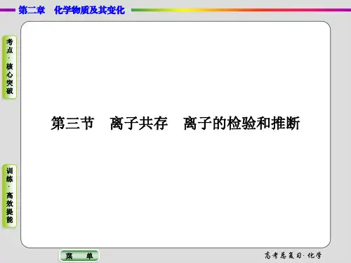 2015届高考化学总复习【精品课件】(考点核心突破)2-3+离子共存离子的检验和推断(共41张PPT)