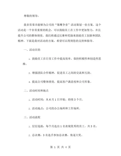 雏鹰争章活动方案范文