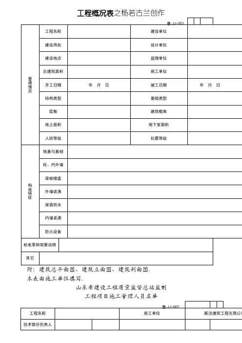 山东建筑资料全套表格World版