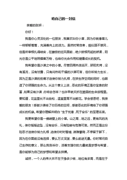写信作文：给自己的一封信800字_6