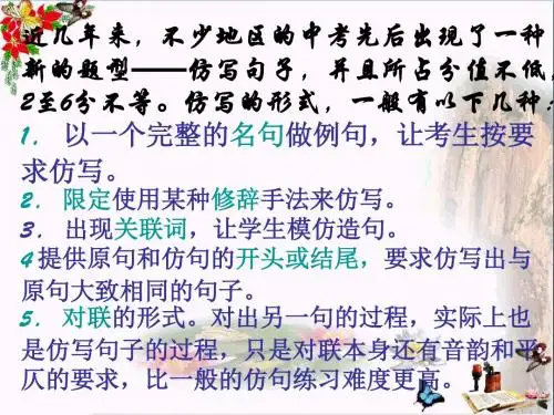 中考语文复习仿写句子 PPT课件