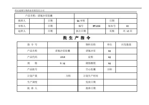 0913-2胶囊批生产记录