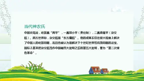 中国工程院院士杂交水稻之父袁隆平内容宣讲PPT课件