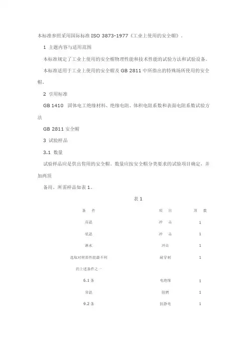 (完整版)安全帽试验方法ISO3873-1977
