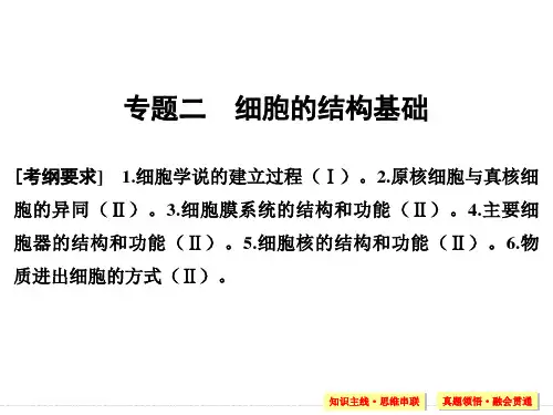 高三生物二轮复习专题二细胞的结构基础(课时讲课)