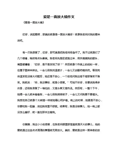 爱是一面放大镜作文