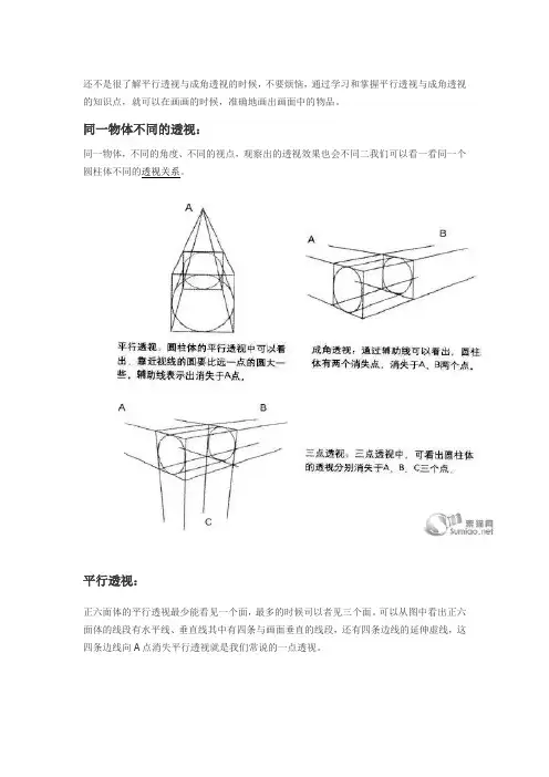 还不是很了解平行透视与成角透视的时候