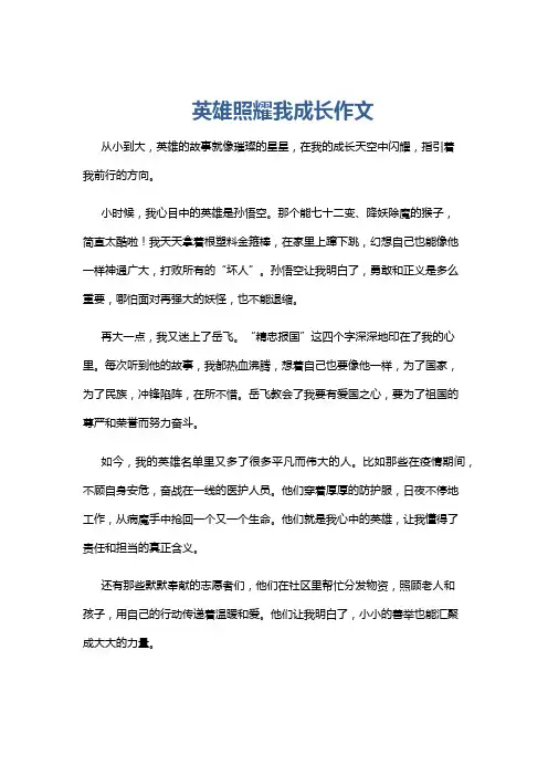 英雄照耀我成长作文