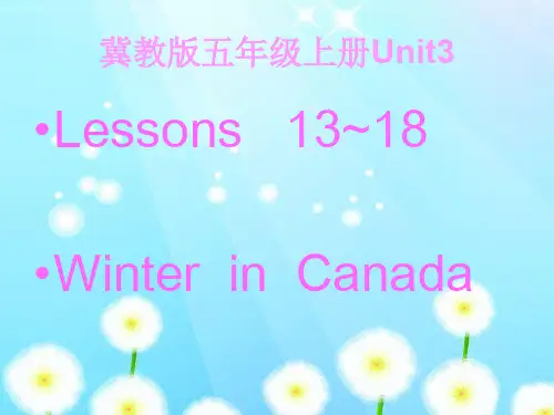 六年级上册英语-Lessons 13~18 Winter in Canada 冀教版