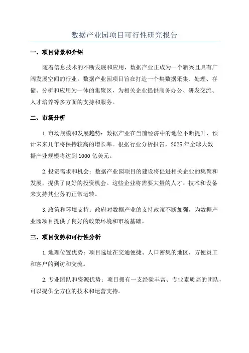 数据产业园项目可行性研究报告