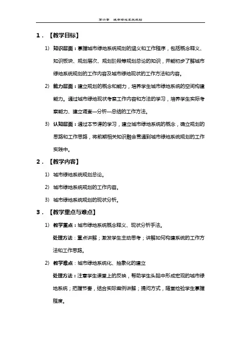 城市绿地系统规划第六章