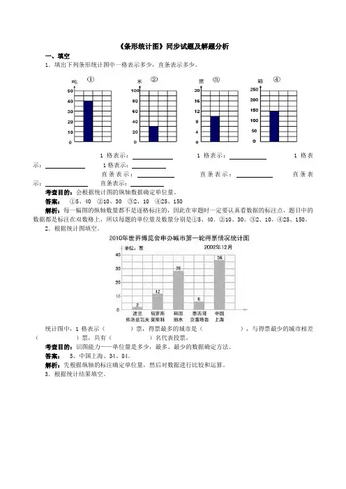 《条形统计图》同步试题及解题分析