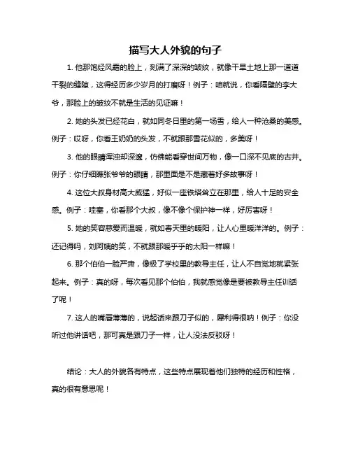 描写大人外貌的句子