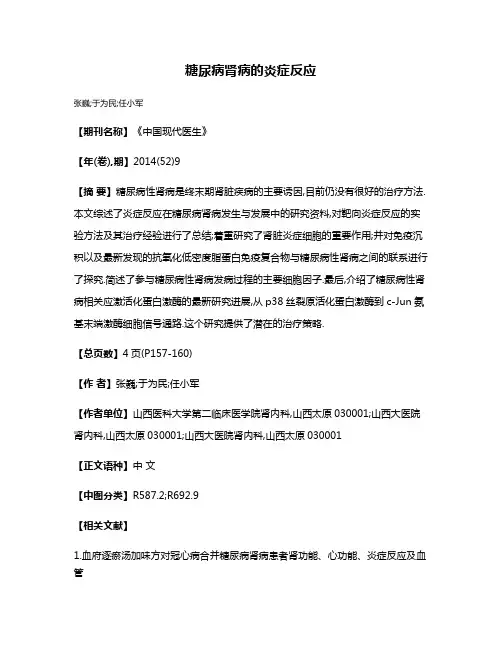 糖尿病肾病的炎症反应
