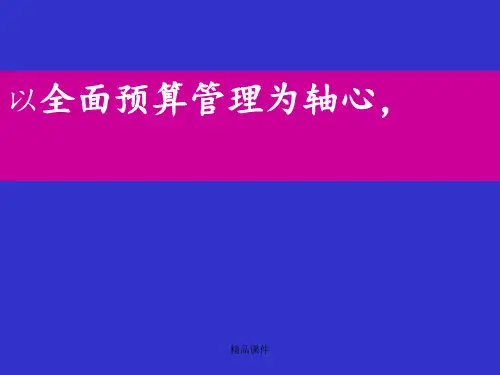 全面预算管理五大要领汤谷良ppt课件
