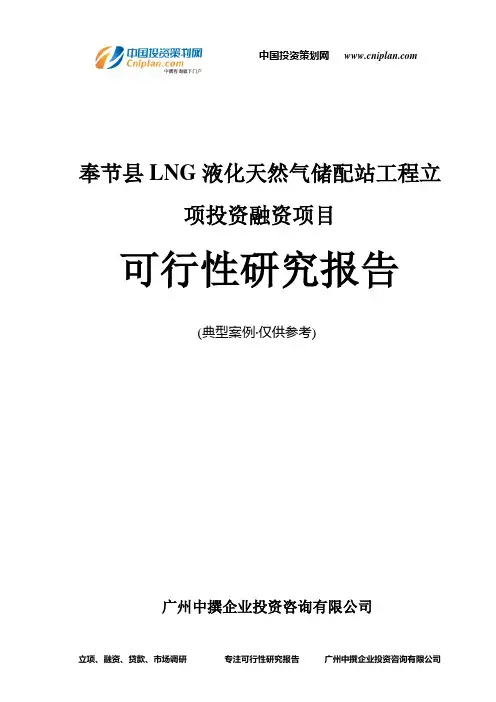 奉节县LNG液化天然气储配站工程融资投资立项项目可行性研究报告(中撰咨询)