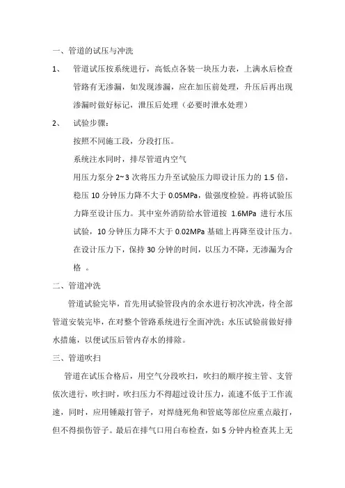 各种管道试压方法