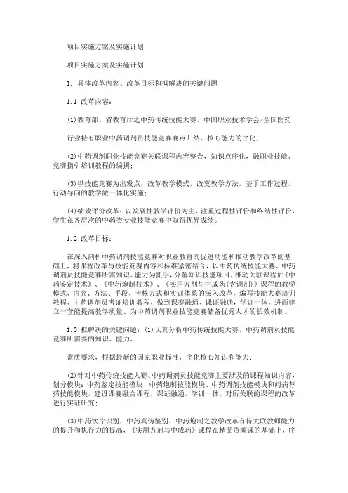 项目实施方案及实施计划(最新)