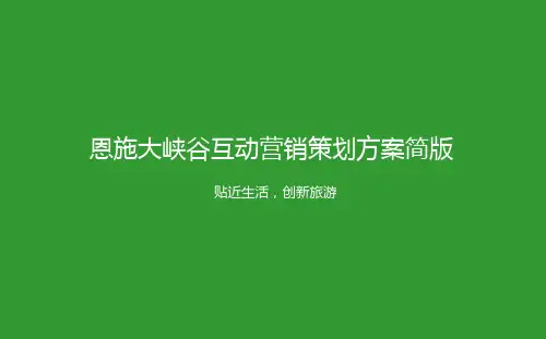 恩施大峡谷互动推广策划方案乐考拉