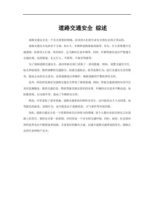 道路交通安全 综述