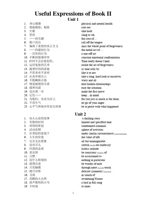 综合教程2 unit1-6 重点词汇