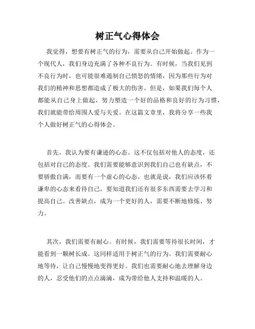 树正气心得体会