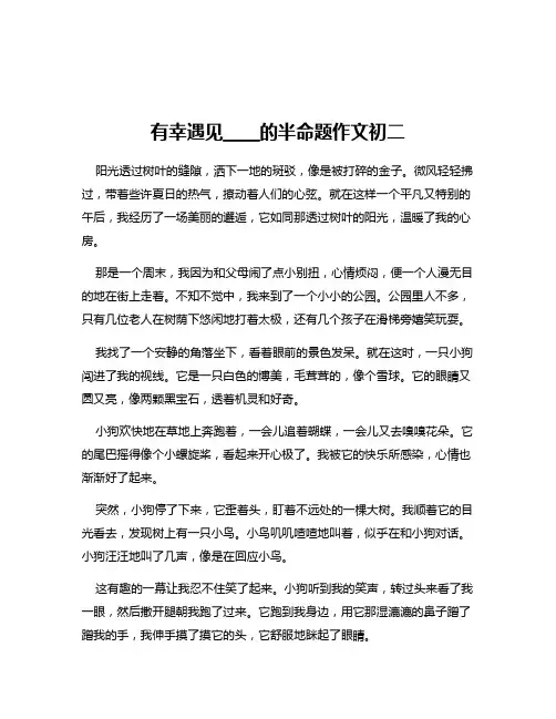有幸遇见____的半命题作文初二