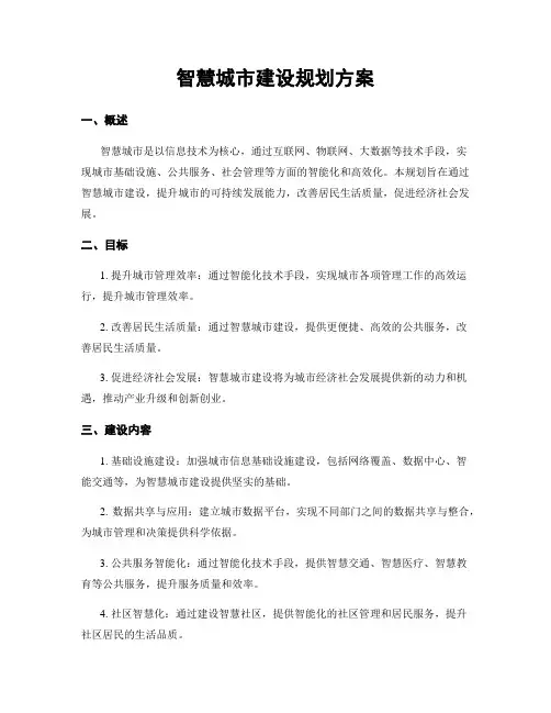智慧城市建设规划方案