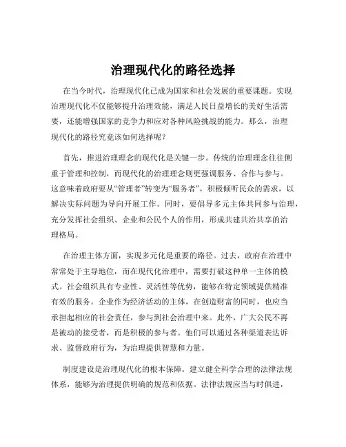 治理现代化的路径选择