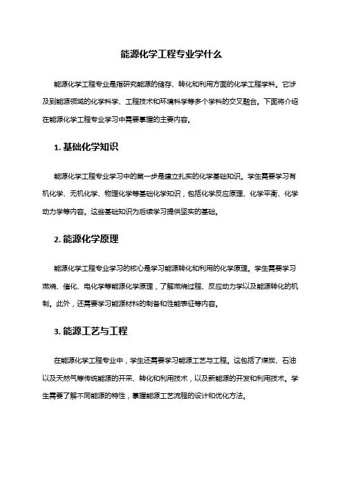 能源化学工程专业学什么