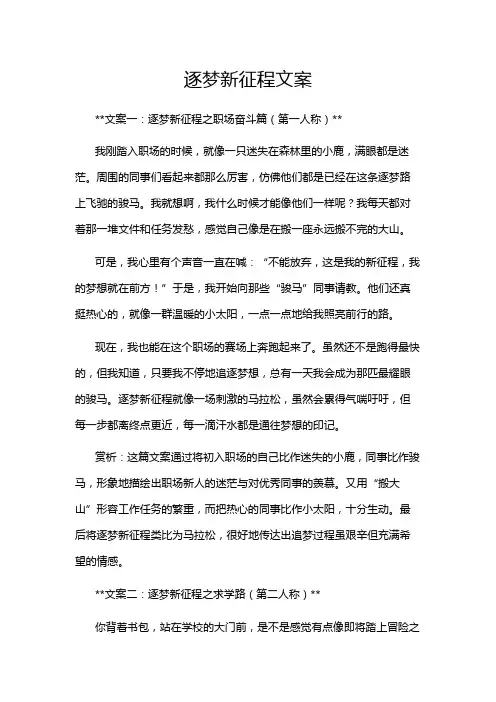 逐梦新征程文案