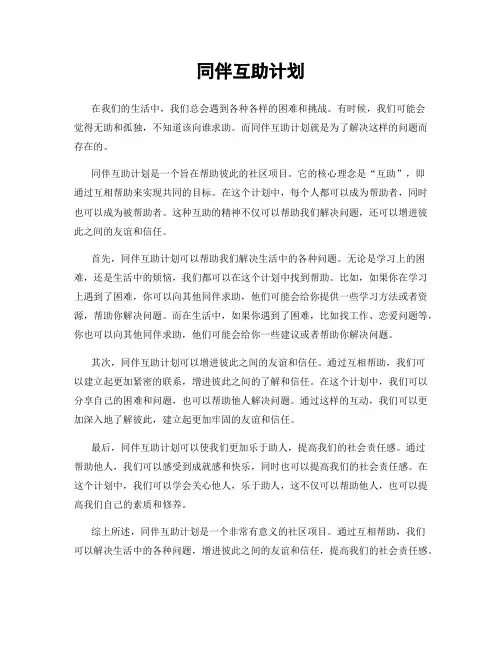 同伴互助计划