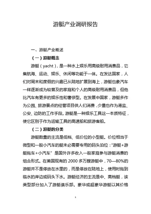 游艇产业调研报告解读
