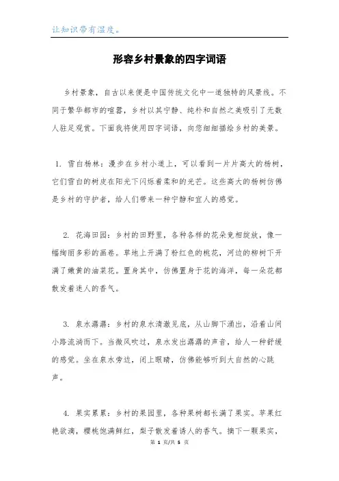 形容乡村景象的四字词语.docx