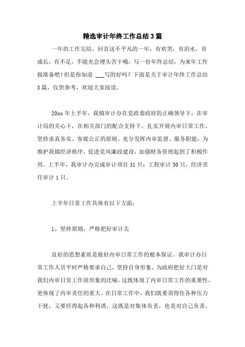 2020年精选审计年终工作总结3篇