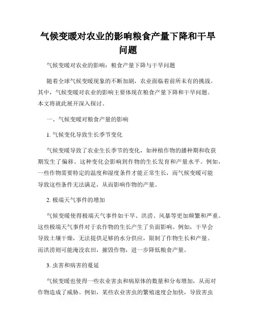 气候变暖对农业的影响粮食产量下降和干旱问题
