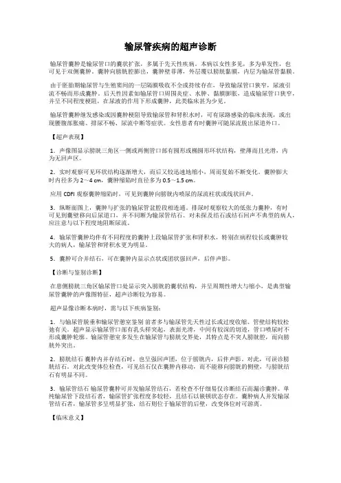 输尿管疾病的超声诊断