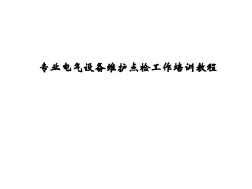 电气设备点检工作培训教程PPT教学课件
