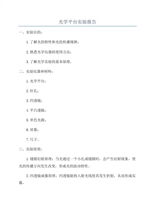 光学平台实验报告