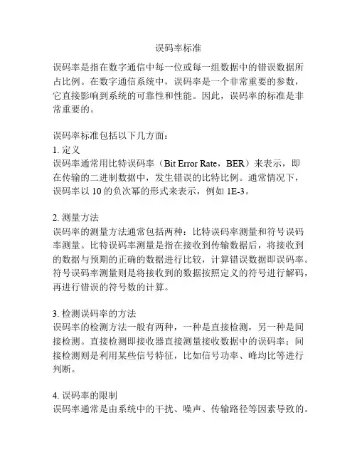 误码率标准