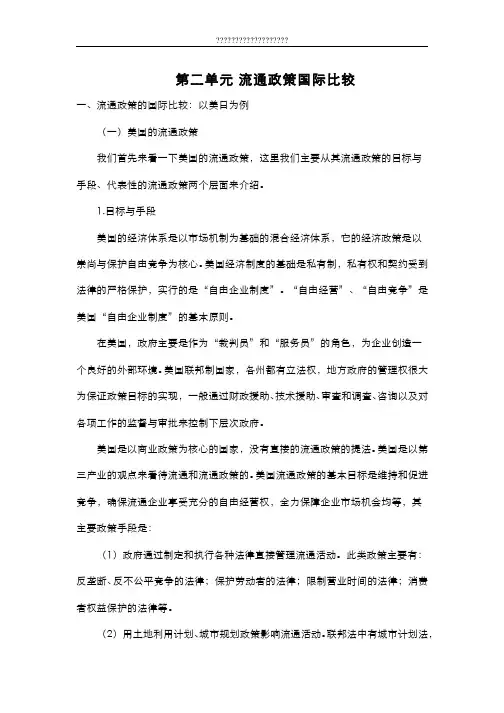流通概论(9.2.2)--流通政策国际比较电子教材