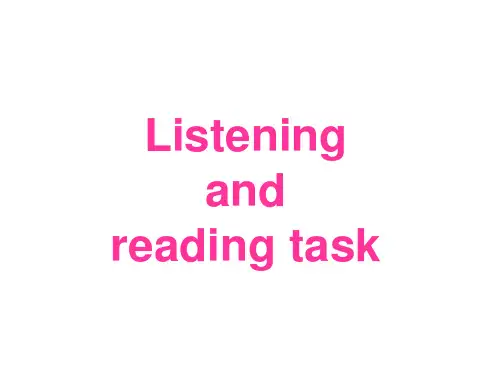 英语：Unit 2 Robots(Listening & Reading task)课件(新人教版选修7)