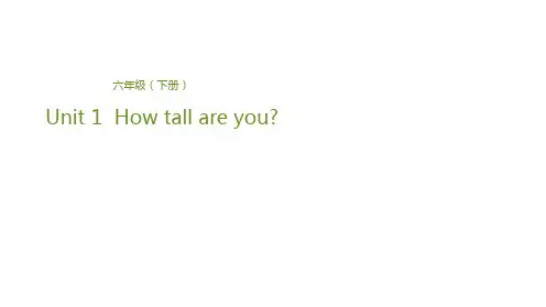 六年级下册英语Unit 1 How tall are you？Lesson 2 你的身高是多少？(下)人教PEP