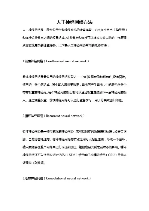 人工神经网络方法
