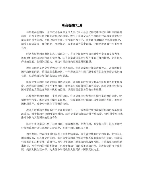 两会提案汇总