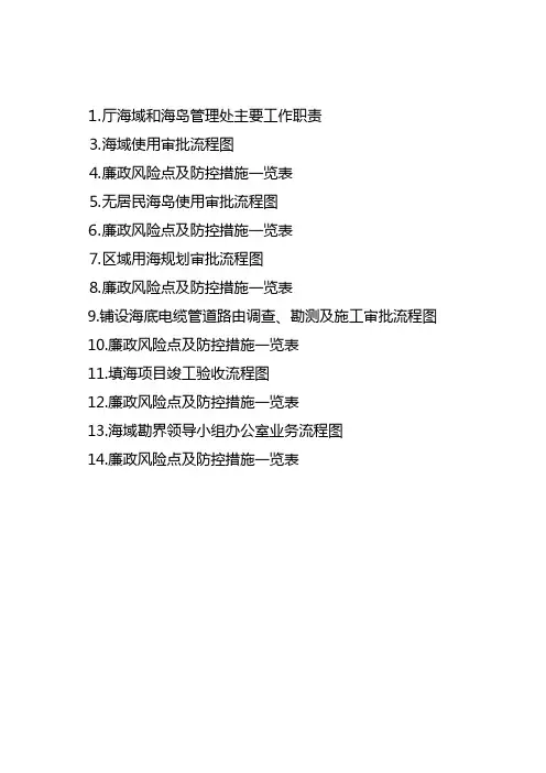 廉政防控风险材料(海域处)