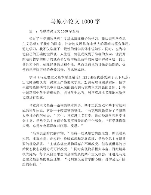 马原小论文1000字